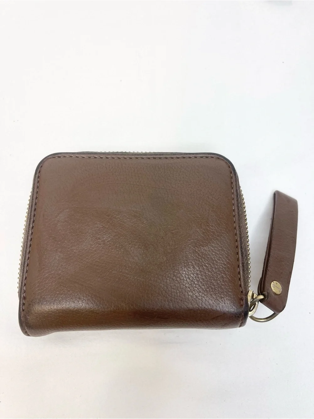 See By Chloe Vintage Leather Embroidered Logo Zip Around Wallet Brown